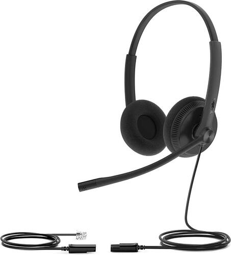 Wideband Stereo Headset with QD to RJ9 connector, with foam ear cushions