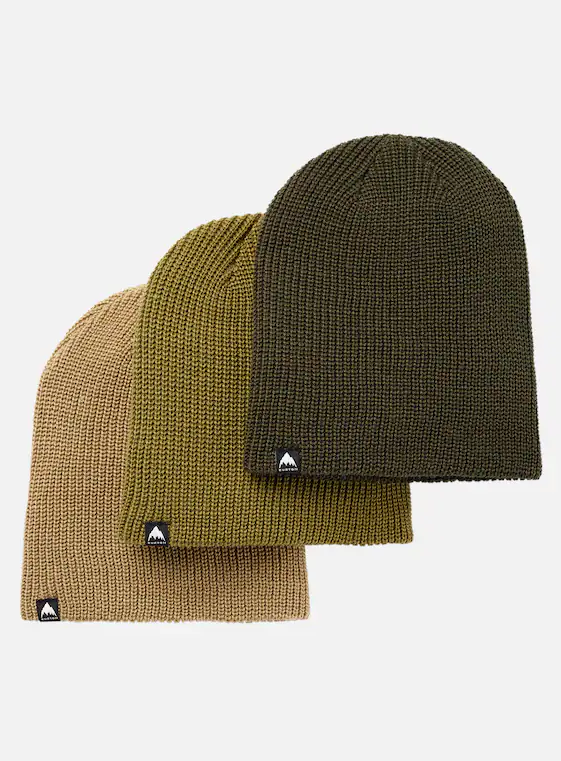 Burton Recycled DND Kids Beanie - 3 Pack Forest Knight/ Kelp/ Martini Olive