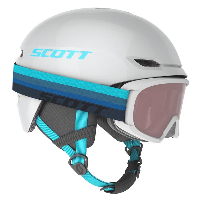 Scott Keeper 2 Kids Helmet + Witty Goggle - Pearl White/Breeze Blue