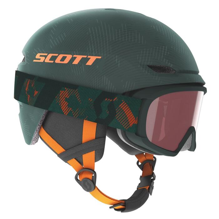Scott Keeper 2 Kids Helmet + Witty Goggle - Sombre Green/Pumpkin Orange