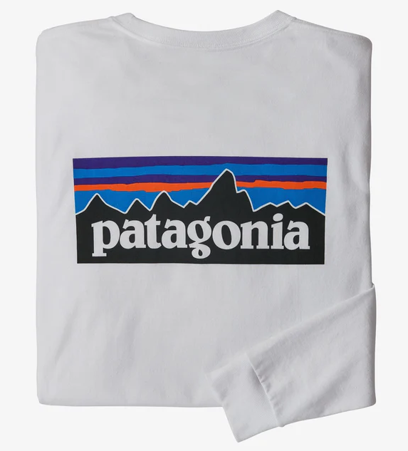 Patagonia L/S P-6 Logo Responsibili-Tee - White