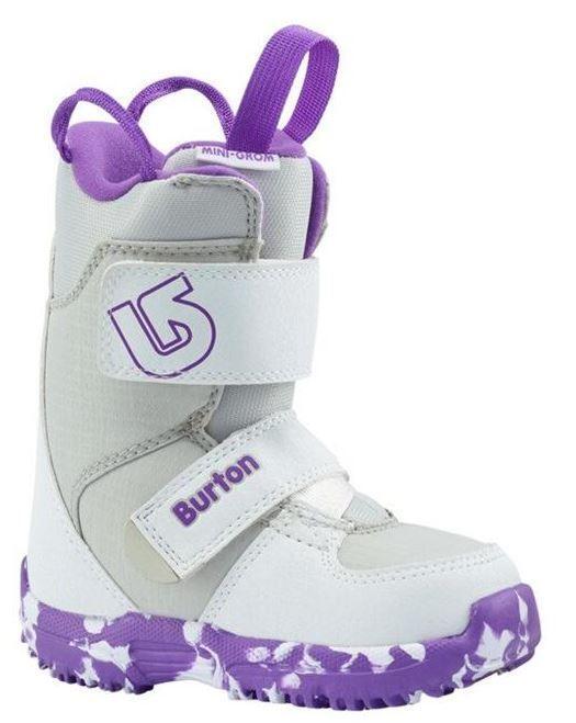 Burton Mini Grom Kids Snowboard Boot - White/Purple