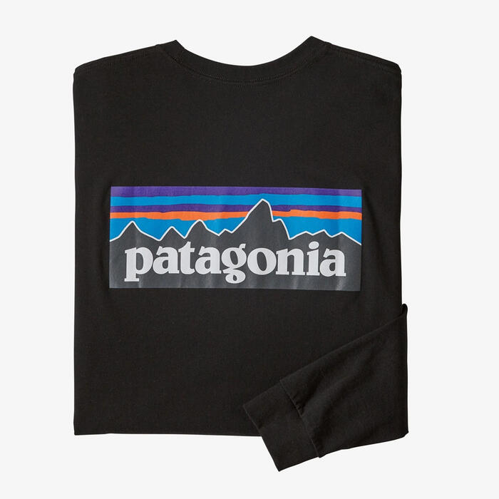 Patagonia L/S P-6 Logo Responsibili-Tee - Black