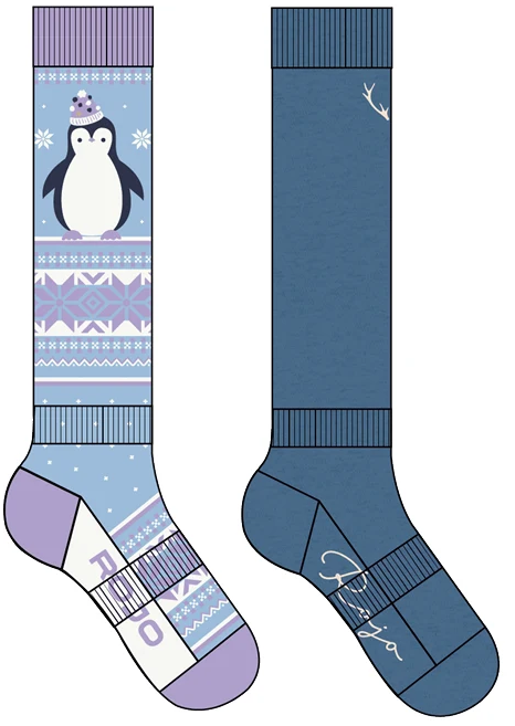 Rojo Perry Penguin 2 Pack Kids Socks - Clear Sky/ Navy
