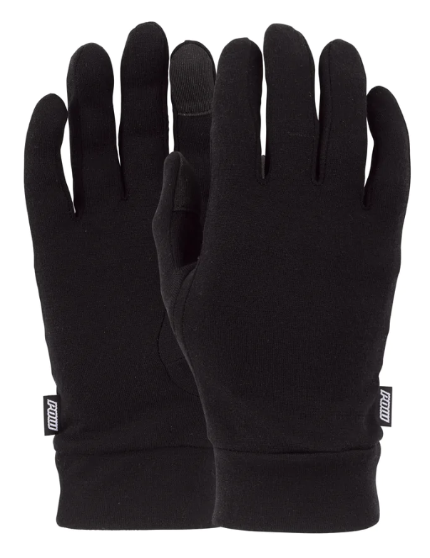 POW Merino Kids Glove Liner - Black