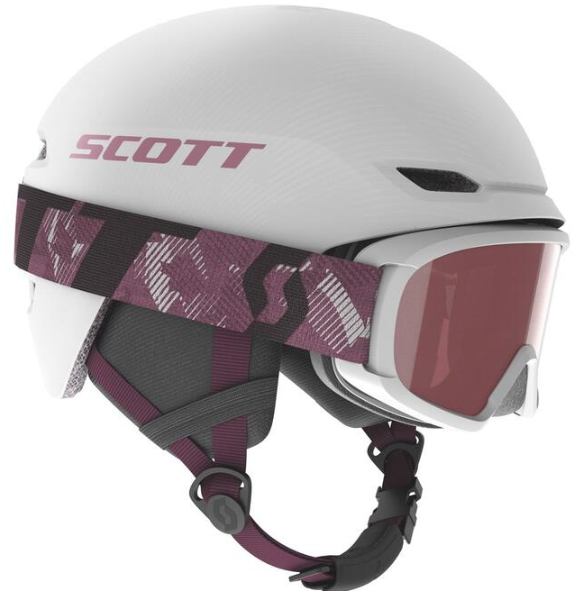 Scott Keeper 2 Kids Helmet + Witty Goggle - White Pearl/Cassis Pink