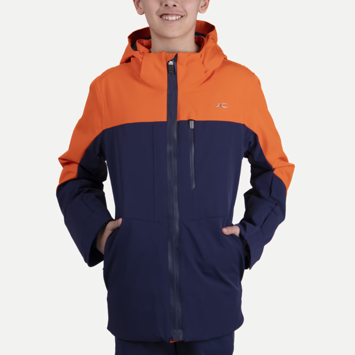 Kjus Shred Kids Jacket - Orange/Atlanta Blue