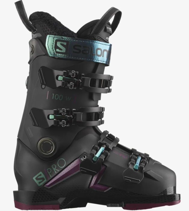 Salomon S/Pro 100 Wmns Ski Boot - Black Burgandy Shift Green Blue