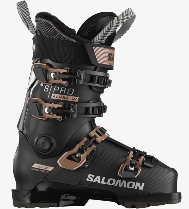 Salomon S/Pro Alpha 90 Wmns Ski Boot - Black/Pink/Gold/Metallic Silver