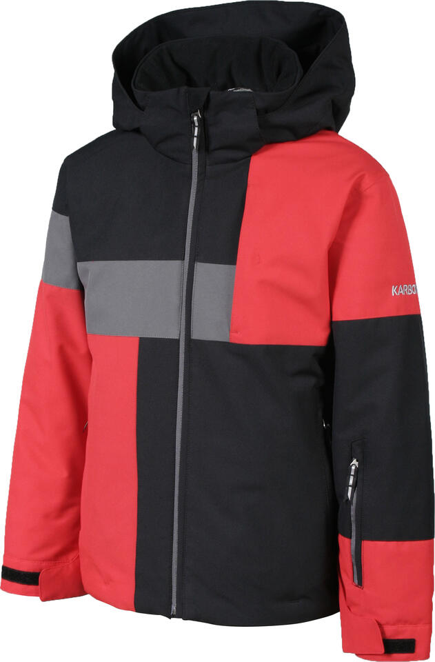Karbon Thrust Kids Jacket - Black/Red/Crater Grey
