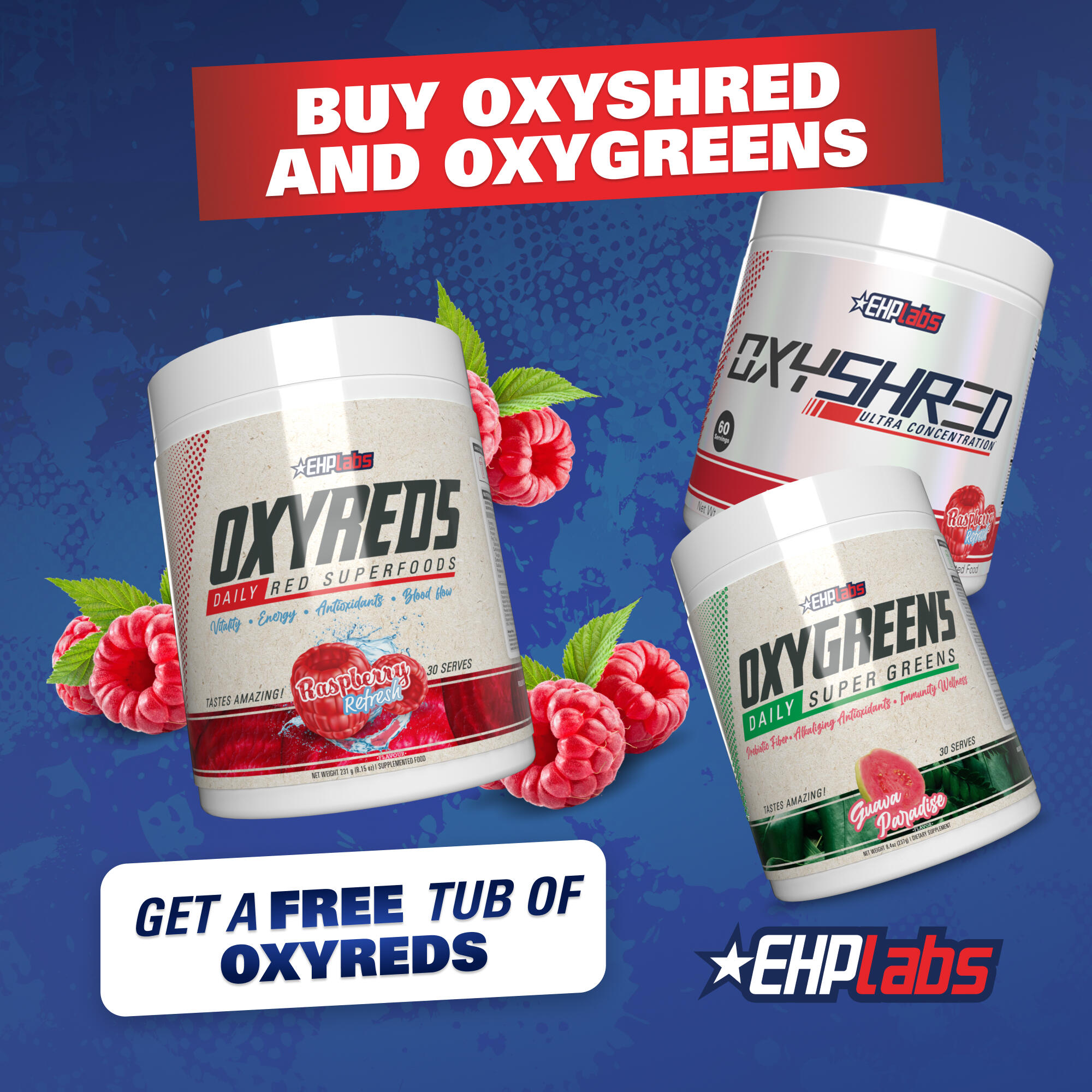 Oxyshred, oxygreens and oxyreds 