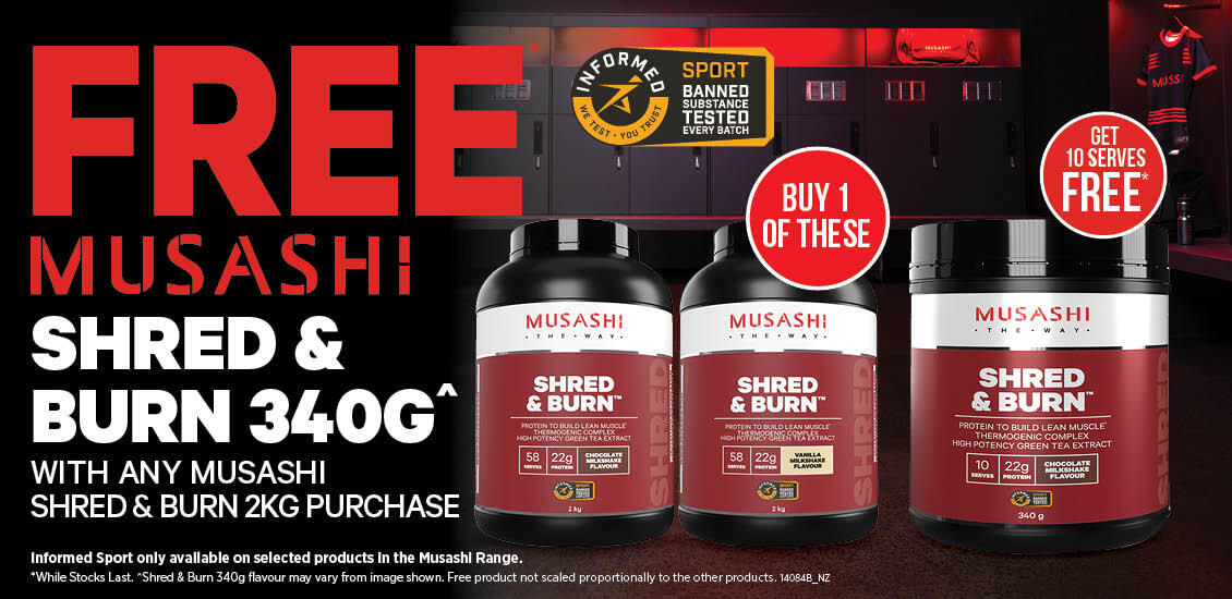 Musashi Shred & Burn 2 kg and mini tub free 