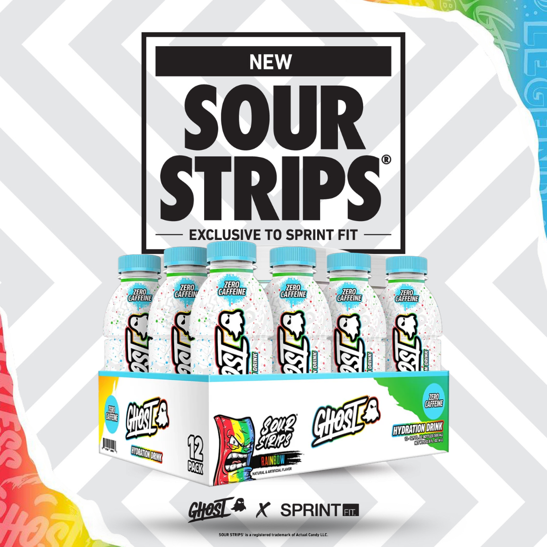 Ghost sour strips hydration bottles