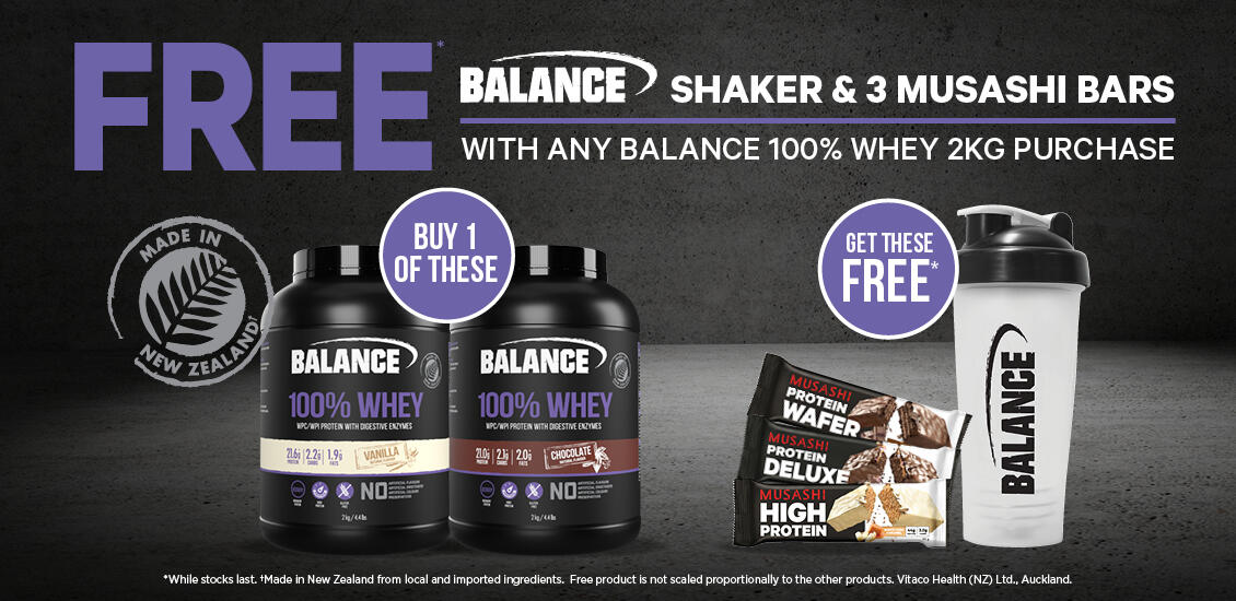 Balance whey protein 2kg shaker and mixed bars 