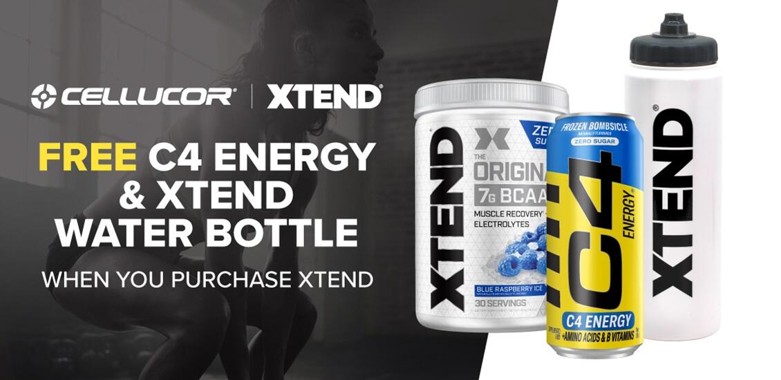 FREE Xtend Water Bottle and C4 Energy Cans 