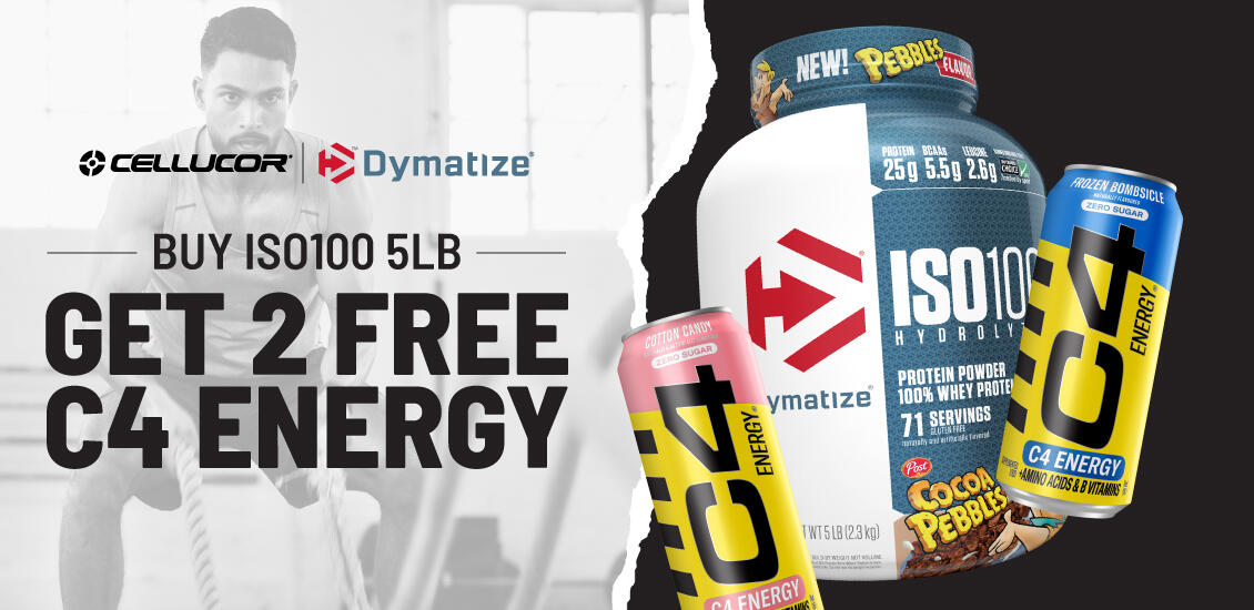 Dymatize iso 100 5lb & energy cans 