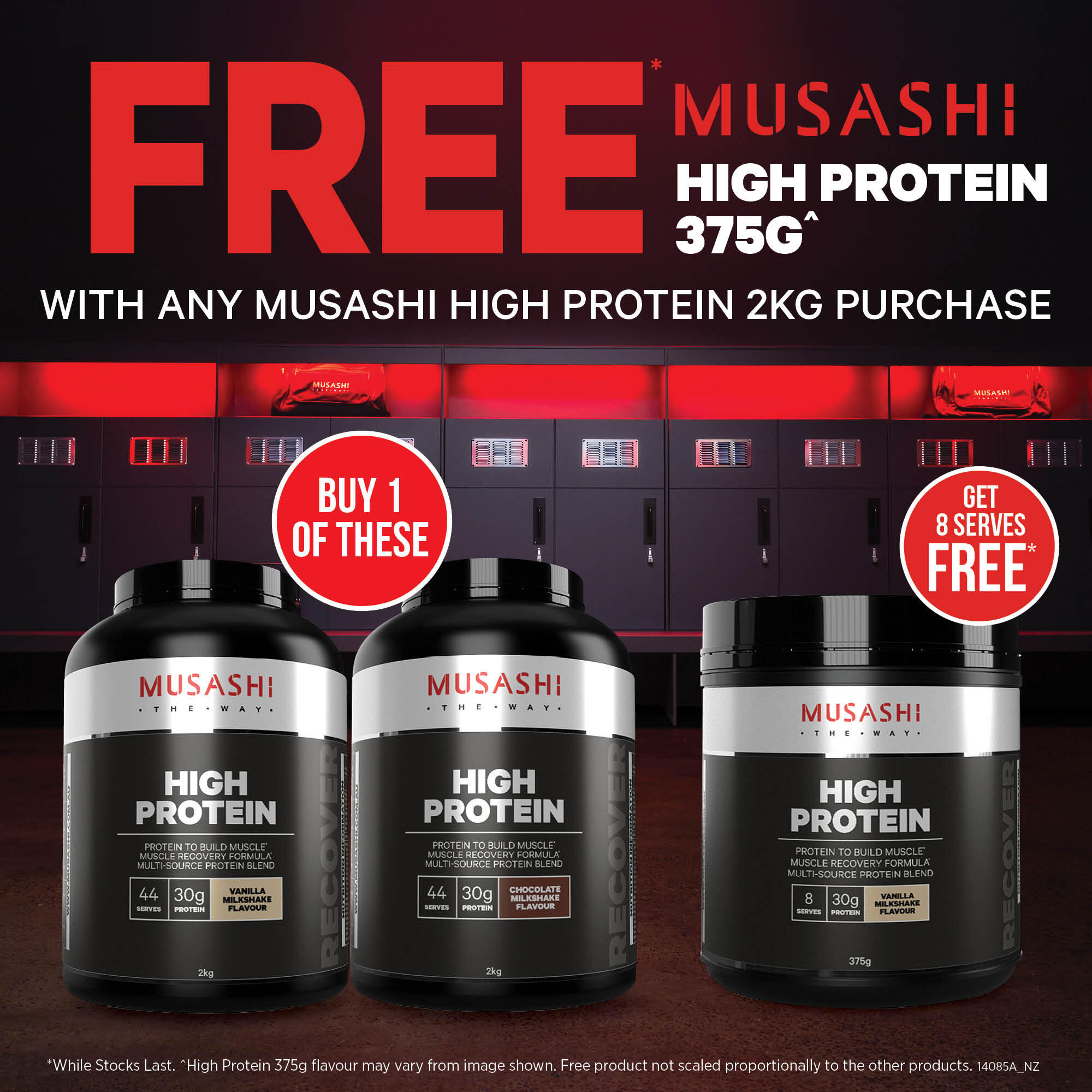 Musashi free mini tub high protein 