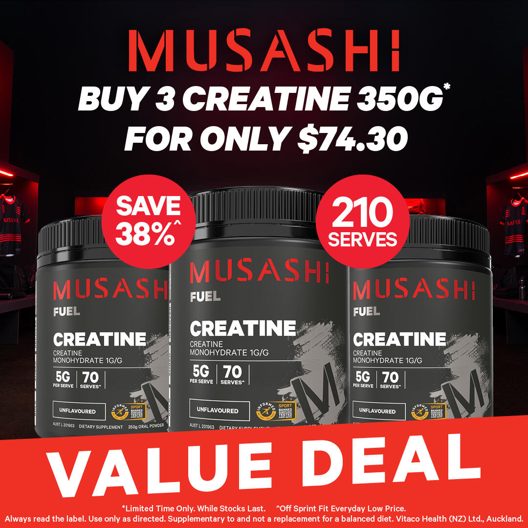 Musashi Creatine bulk pack deal 