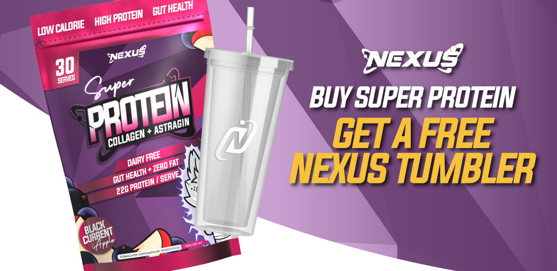 NEXUS protein water with clear tumbler 