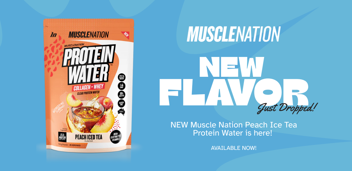 Muscle nation protein water peach iced tea 