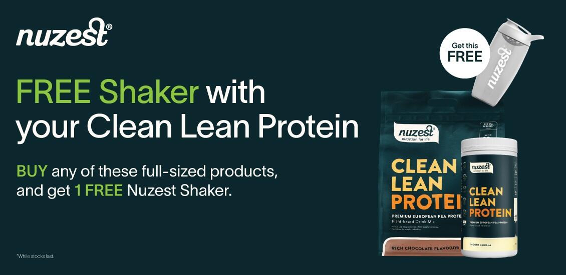 Nuzest Clean Lean and white shaker 