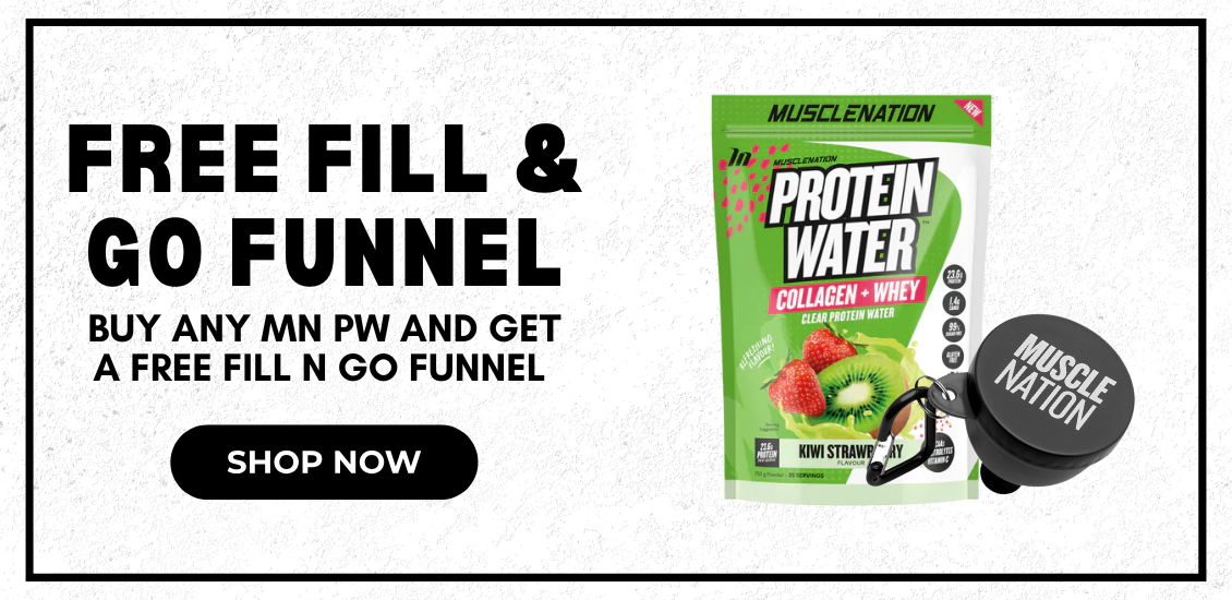 Muscle Nation Protein Water and Funnel 