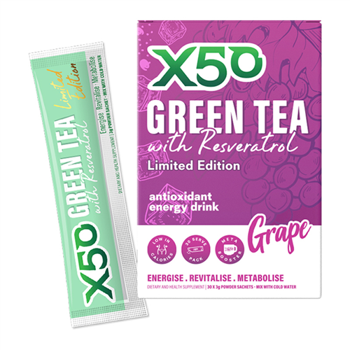 X50 Green Tea + Resveratrol Grape Sprint Fit NZ