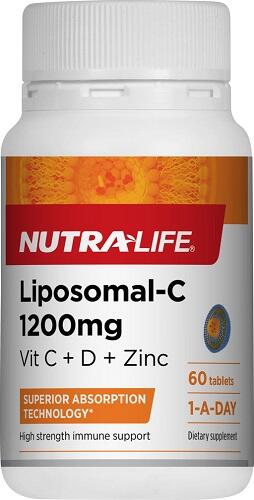 NUTRA-LIFE LIPOSOMAL-C 1200MG  VIT C + VIT D + ZINC