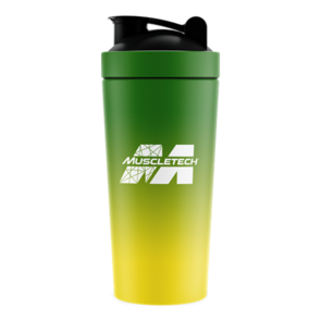 MUSCLETECH STAINLESS STEEL GREEN/YELLOW SHAKER