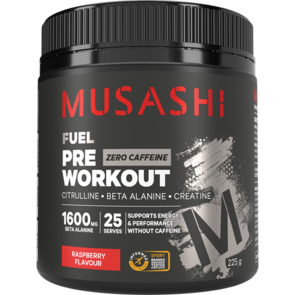 MUSASHI PRE WORKOUT ZERO CAFFEINE