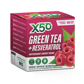 X50 GREEN TEA + RESVERATROL RASPBERRY