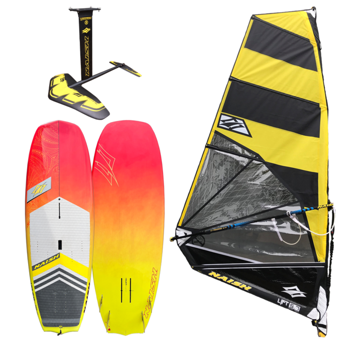 NAISH Hover Crossover 120 Package w/ Foil and Windsurf Rig (2nd Hand) Red/Yellow, 120L
