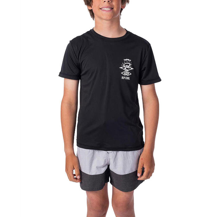 RIPCURL BOYS SEARCH LOGO SHORT SLEEVE RASH TOP