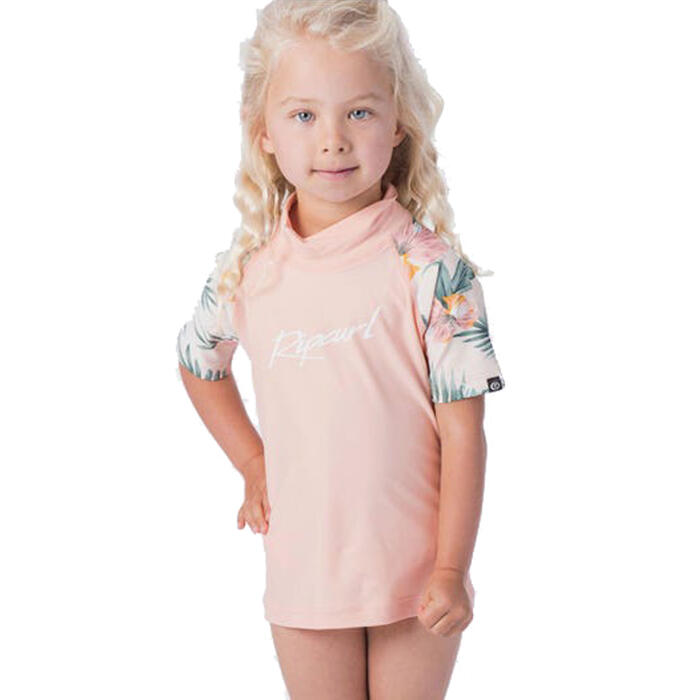 RIPCURL GIRLS COCONUT TIME SHORT SLEEVE RASH TOP